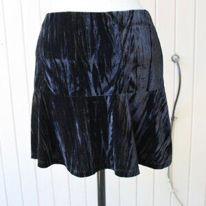 Stitch and Pine Sexy Little Crushed Velvet Flare Mini Skirt Skater Goth S
